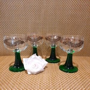 Guldenwein Green Beehive Stem Wine Cordial Goblets ~ Germany Set of 4